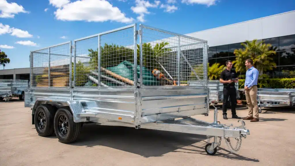 United Trailers 12×6 Heavy-Duty Box Trailer with Cage